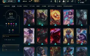 Unranked com 140 Champs e 61 Skins ( SUP / MID / ADC )