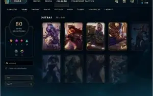 Conta League of Legends ex Gold 80 skins