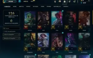 Unranked com 40 Champs e 9 Skins + 2 Fragmentos
