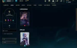 Unranked com 40 Champs e 9 Skins + 2 Fragmentos