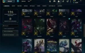 Unranked com 40 Champs e 9 Skins + 2 Fragmentos