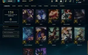 Unranked com 40 Champs e 9 Skins + 2 Fragmentos
