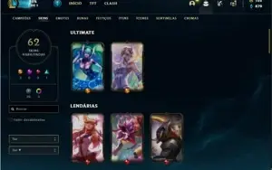 Conta prata 4 com 125 Champs e 62 Skins + 2 Ultimates