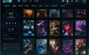 Conta prata 4 com 125 Champs e 62 Skins + 2 Ultimates