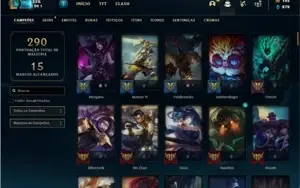 Conta prata 4 com 125 Champs e 62 Skins + 2 Ultimates