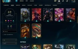 Conta prata 4 com 125 Champs e 62 Skins + 2 Ultimates
