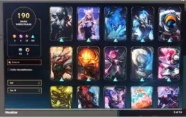 Conta LOL 190 skins negocio preço
