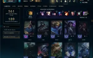 Unranked com TODOS os champs e 382 Skins + 9 Prestigios
