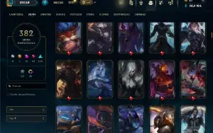 Unranked com TODOS os champs e 382 Skins + 9 Prestigios