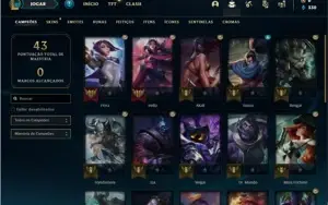 Conta diamante 4 com 28 Champs e 5 Skins + 5 Fragmentos