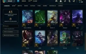 Conta diamante 4 com 28 Champs e 5 Skins + 5 Fragmentos