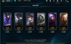 Conta diamante 4 com 28 Champs e 5 Skins + 5 Fragmentos