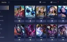 CONTA ARENA OF VALOR GOLD IV 8 SKINS
