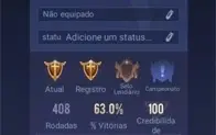 CONTA ARENA OF VALOR GOLD IV 8 SKINS
