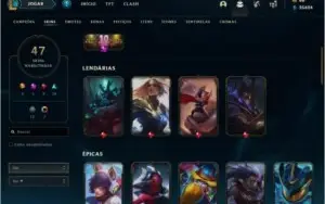 conta mestre MMR ALTO 47 skins 5 gema