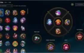CONTA LOL 521 SKINS, LVL 303, TODOS CAMPEÕES.