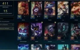 CONTA LOL 521 SKINS, LVL 303, TODOS CAMPEÕES.