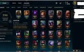 Conta no LOL, Platina com 204 skins + todos os champs