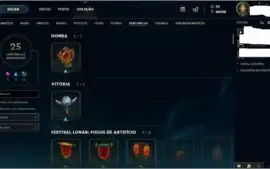 Conta no LOL, Platina com 204 skins + todos os champs