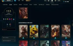Conta Lol 100% Segura Full Acesso| 153 Skins | Lvl 382
