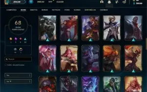 Conta bronze 2 com 95 Champs e 68 Skins + 30 Espolios