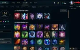 League of Legends 110 champ 89 skins Gold temporada passada