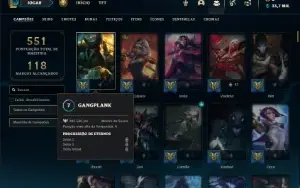 Conta prata 3 com TODOS os champs e 460 Skins + 6 Prestigios