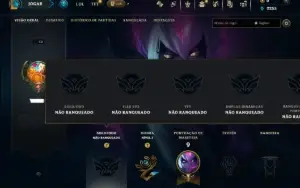 Unranked com 30 Champs e 2 Skins