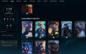 Unranked com TODOS os champs e 170 Skins + 5 Vitoriosas