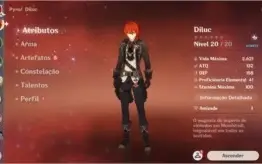 ⭐ GENSHIN IMPACT CONTA COM DILUC 5⭐