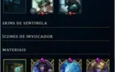 Conta Diamante; 107 Campeões; Skins raras.