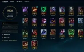 Conta Diamante; 107 Campeões; Skins raras.