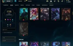 Conta Platina 1 com TODOS os champs e 128 Skins + 700k
