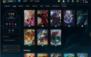 Conta Platina 1 com TODOS os champs e 128 Skins + 700k