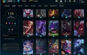 Conta Platina 1 com TODOS os champs e 128 Skins + 700k