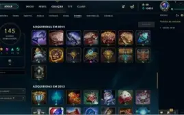 CONTA LEAGUE OF LEGENDS TODOS CHAMP 346 SKINS CONTA SEASON 1