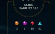 119 skin, gold nas ultimas 3 seasons, 2 prestigios