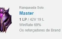 CONTA LOL MESTRE CAINDO COM GM/CHALL