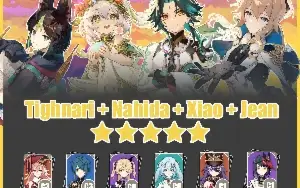 Nahida + Tighnari + Xiao + Jean