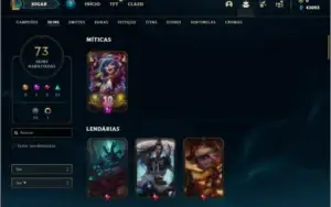 Conta ouro 3 com 150 champs e 73 skins + 52 Espolios