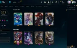 Conta LoL lvl 551 com 203 skins