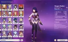AR 55 - Raiden C2, Kazuha, Diluc, Jean C1, Keqing e Qiqi
