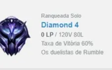 Conta lol d4 60% winrate