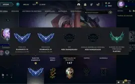Conta diamante nas 2 filas MMR Bufado, unico dono desde 2016