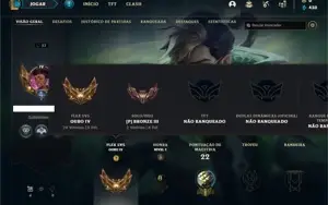 Conta bronze 3 com 30 Champs e 5 Skins + 1 Fragmento