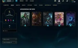 Conta bronze 3 com 30 Champs e 5 Skins + 1 Fragmento