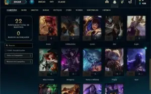 Conta bronze 3 com 30 Champs e 5 Skins + 1 Fragmento