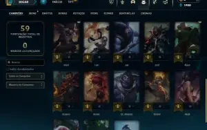 Ouro 2 com 30 Champs e 8 Skins + 50 Essencias Miticas