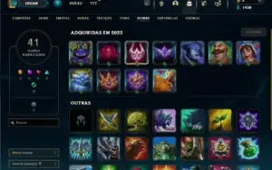 Ouro 2 com 30 Champs e 8 Skins + 50 Essencias Miticas