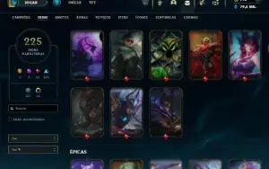 Platina 3 com TODOS os champs e 225 Skins ( ADC / MID )
